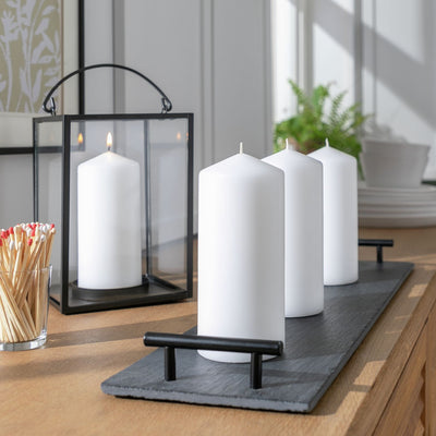 Argos Habitat Pack of 4 Unscented Pillar Candles- Buy online at McGrocer