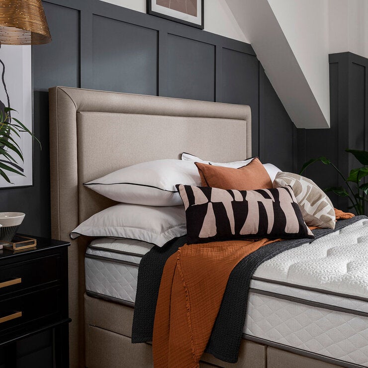 Silentnight Palermo Sandstone fabric headboard Super King (British brand)
