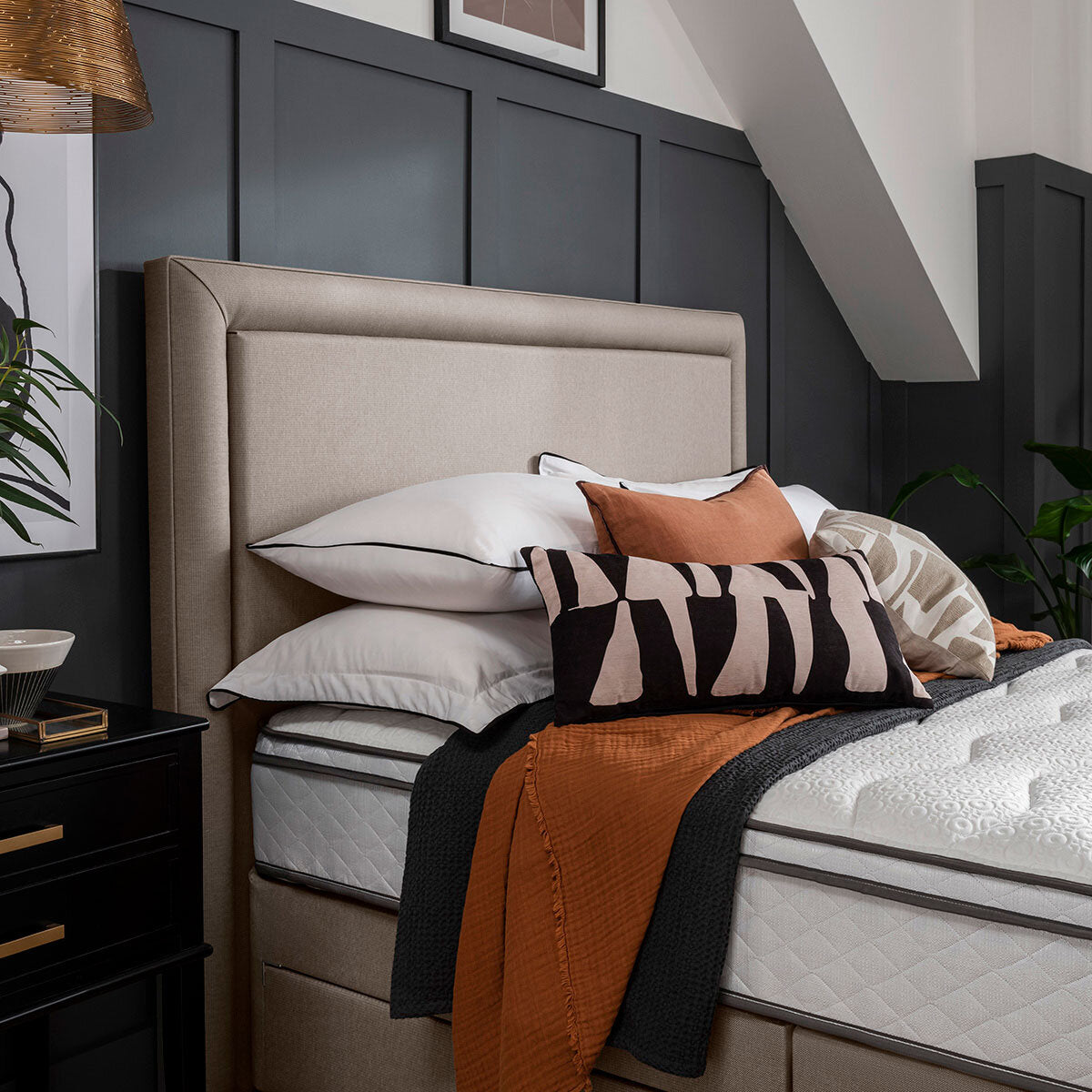 Silentnight Palermo fabric headboard Sandstone, UK version