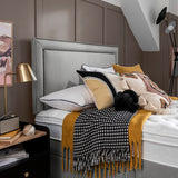 Silentnight schiefergraues Stoffkopfteil Doppelbett (britische Marke)