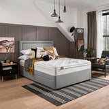 Silentnight schiefergraues Stoffkopfteil Doppelbett (britische Marke)