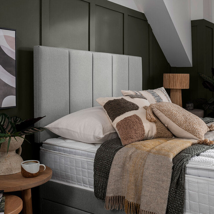 Silentnight grey fabric headboard king size - British product