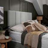 Silentnight grey fabric headboard king size - British product