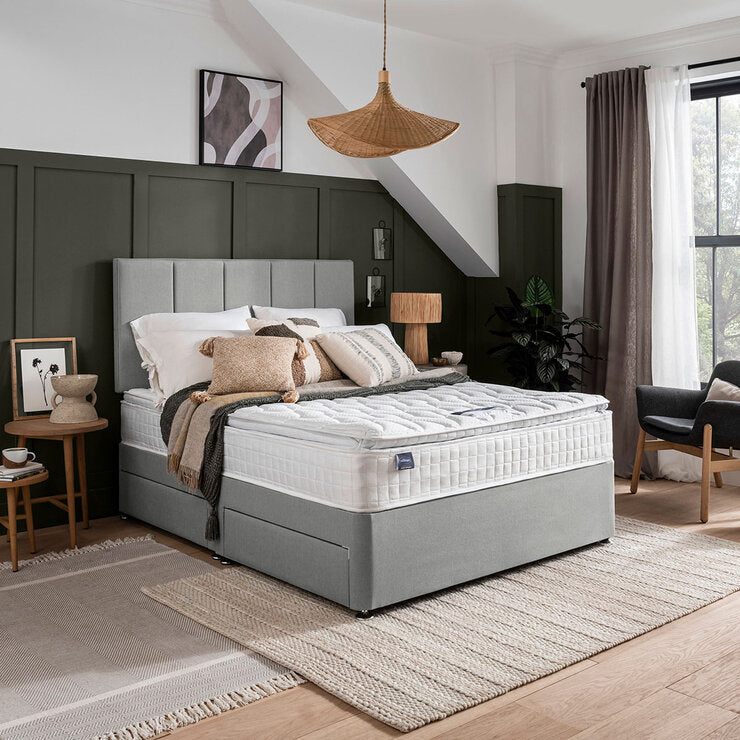 Silentnight grey fabric headboard king size - British product