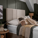 Silentnight Brescia sandstone upholstered headboard super king, UK version