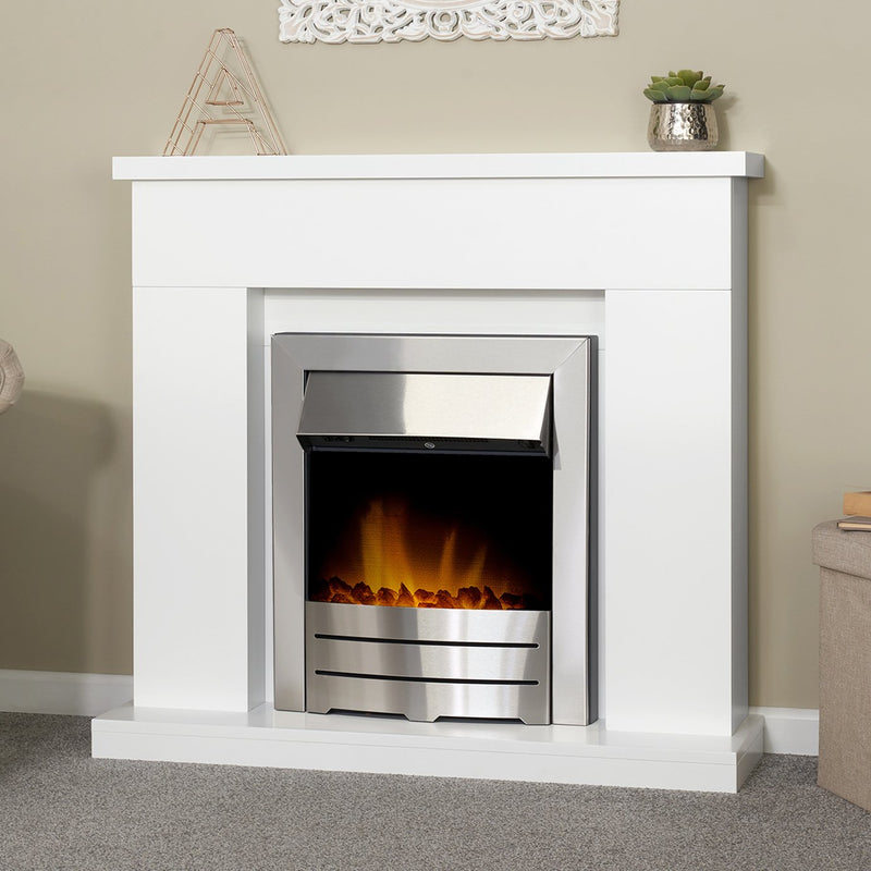 Adam Lomond white electric fireplace suite - British product