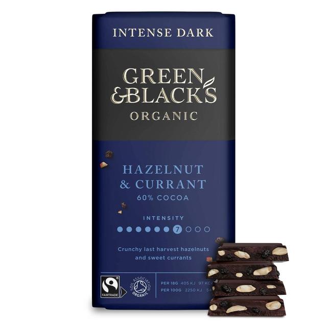 Green & Black's Organic Hazelnut & Currant Dark Chocolate Bar   90g