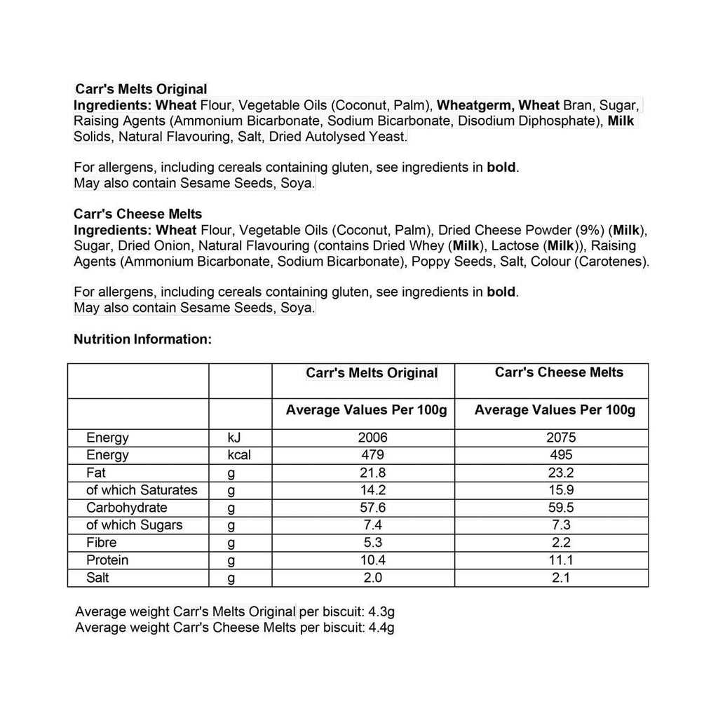 Carrs Melts Crackers Mixed Pack, 6 x 150g