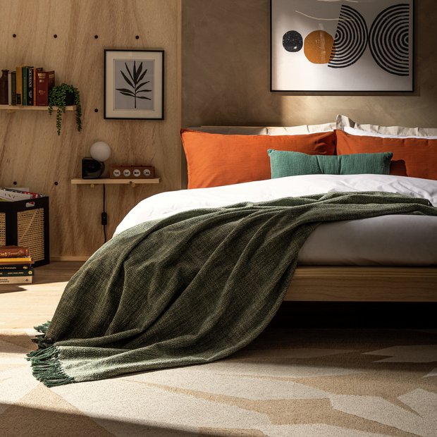 Habitat woven throw green 125x150cm, UK version