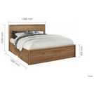 Birlea rustic wood effect oak double bed frame - British product