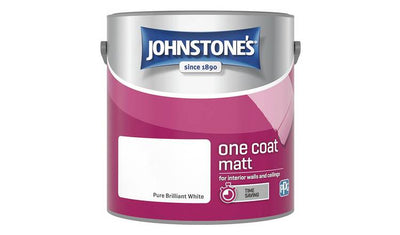 Argos Johnstone's One Coat Matt Paint Brilliant White Matt Emulsion Paint 2.5L- Buy online at McGrocer