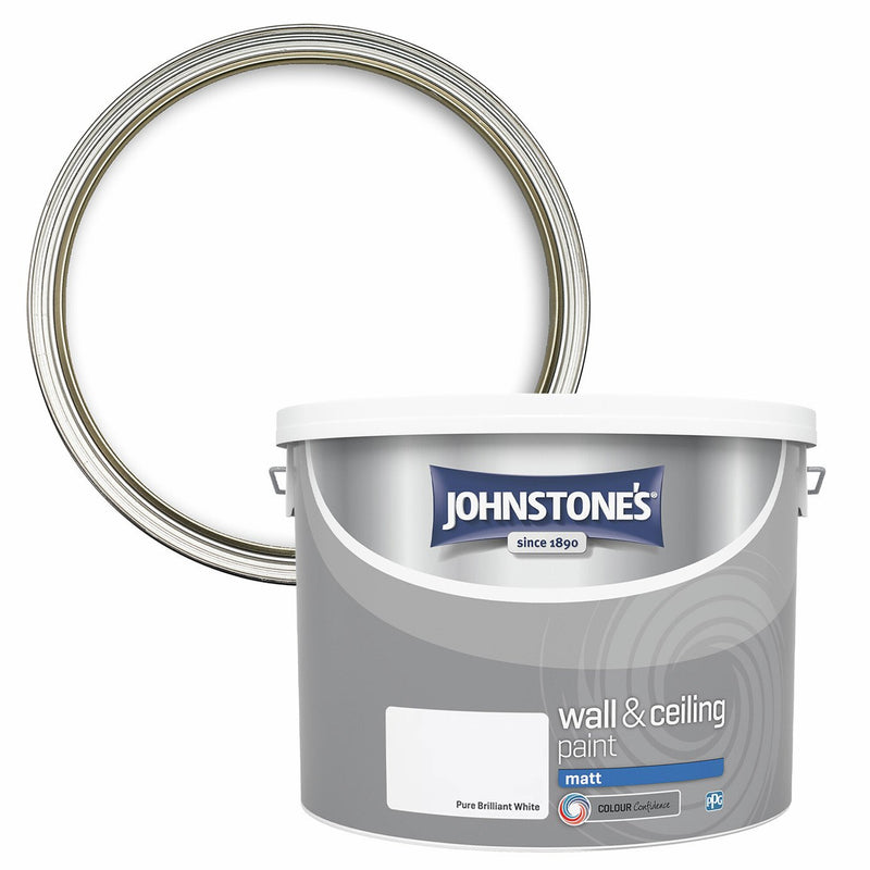 Johnstone's wall and ceiling matt paint Brilliant White 10L, UK version