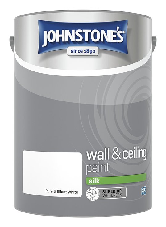 Johnstone's Wall & Ceiling Silk Paint Brilliant White 5L, UK version