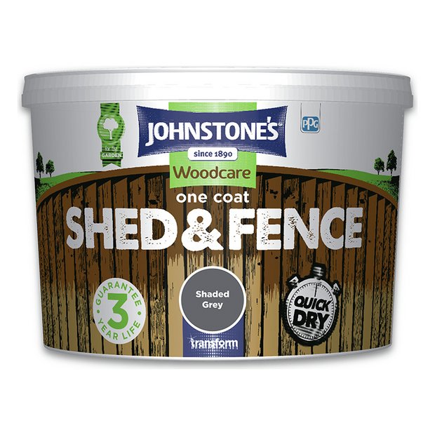 Johnstone's Shed & Fence Paint Shaded Grey 9L, UK version