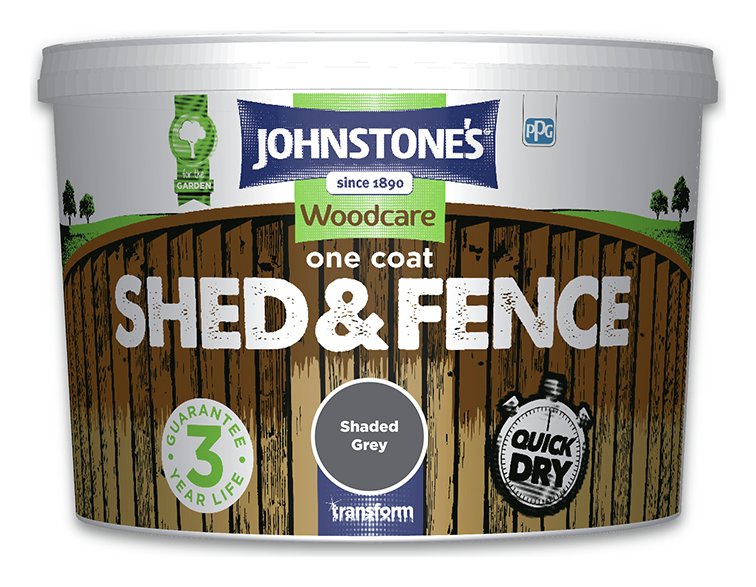 Johnstone's Shed & Fence Paint Shaded Grey 9L, UK version