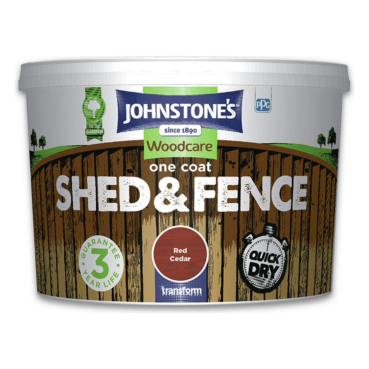 Johnstone's shed and fence paint Red Cedar 9L, UK version