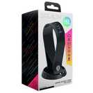 STEALTH black gaming headset stand with base, 24cm deep (British brand)