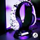 STEALTH Gaming Headset Stand with Base Black Desk Tidy 24cm Deep