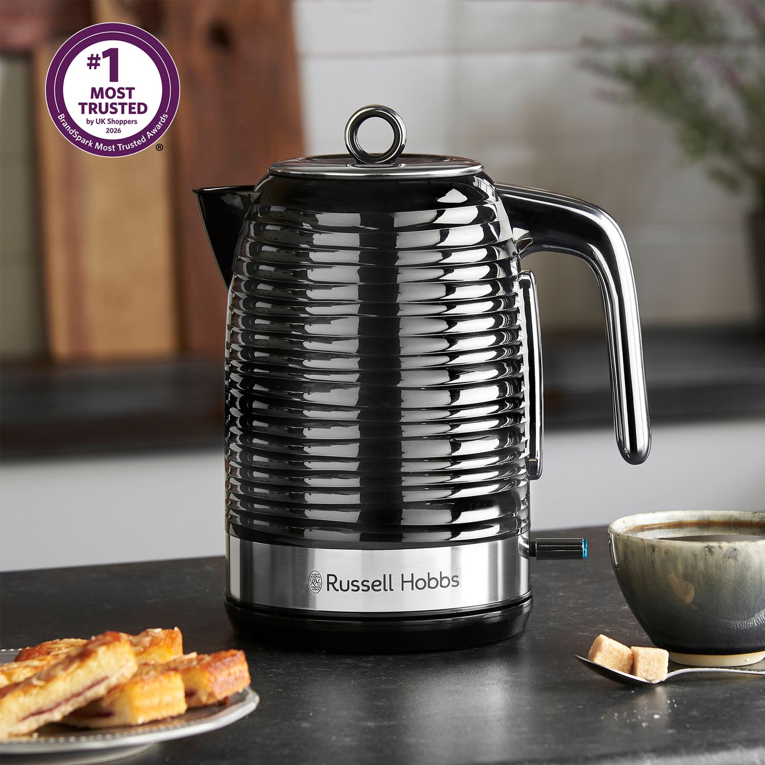 Russell Hobbs Inspire kettle 1.7L black, UK version