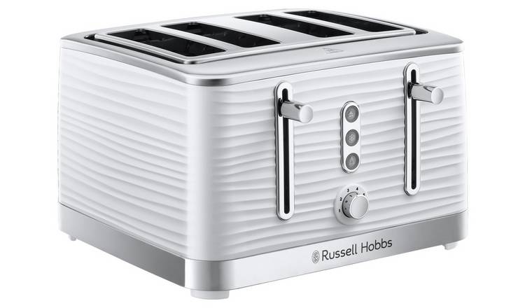 Russell Hobbs Inspire 4 slice plastic toaster white (British brand)