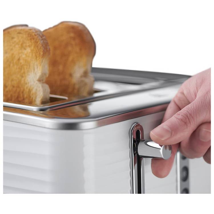 Russell Hobbs Inspire 4 slice plastic toaster white (British brand)