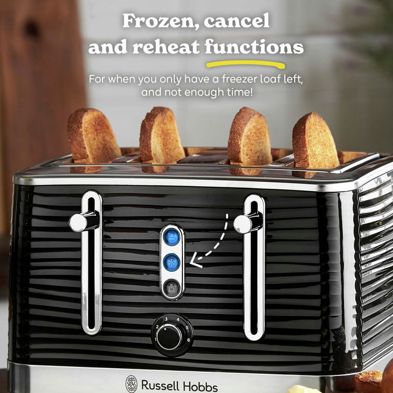 Russell Hobbs Inspire 4 slice toaster black, UK version