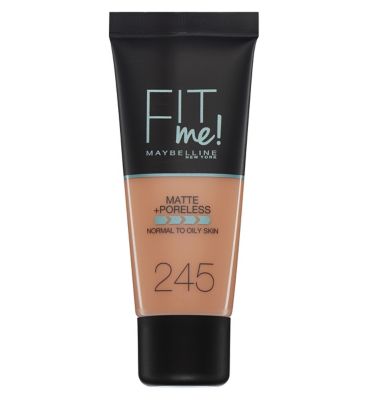 Maybelline Fit Me Matte & Poreless Liquid Foundation 30ml Make Up & Beauty Accessories Boots 245 Classic Beige  