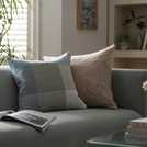 Habitat gingham check cushion sage green 43x43cm, UK version