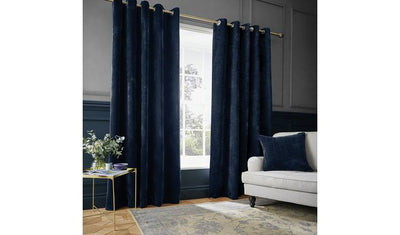 Rideaux en chenille Hyperion Selene Bleu Marine Paire 229x183cm