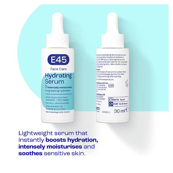 E45 Hydrating Facial Serum Dry Sensitive 30ml - British product