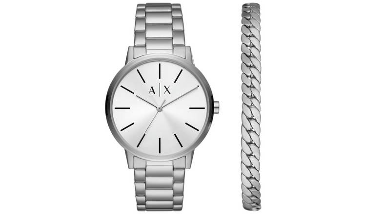 Armani Exchange Cayde watch and bracelet set 42mm - British product