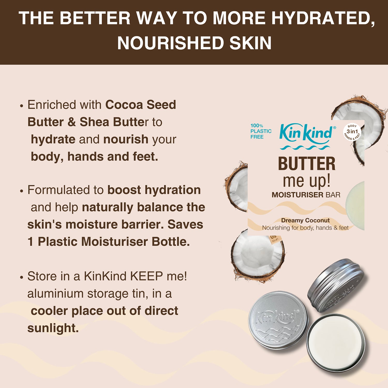 KinKind Butter me up! body lotion bar 40g (British brand)