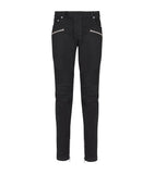 Slim-Fit Coloured Denim Biker Trousers with Multiple Zipped Pockets