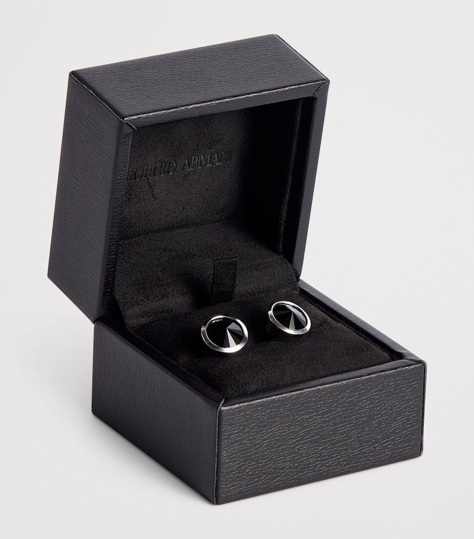 Giorgio Armani sterling silver embellished cufflinks, imported from the UK