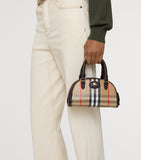 Burberry Mini Canvas Highlands Bowling Bag - British product