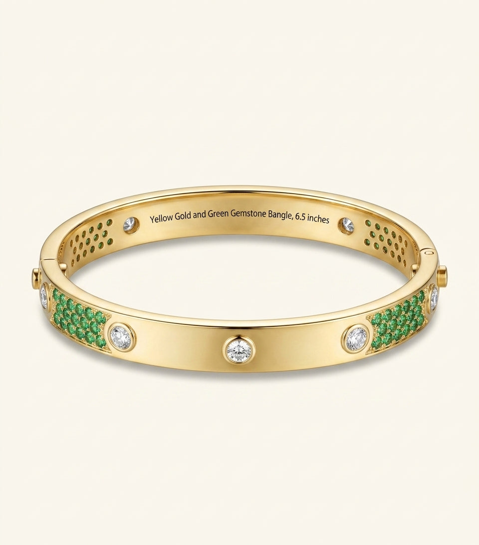 Cartier LOVE bracelet yellow gold diamonds tsavorite, imported from the UK