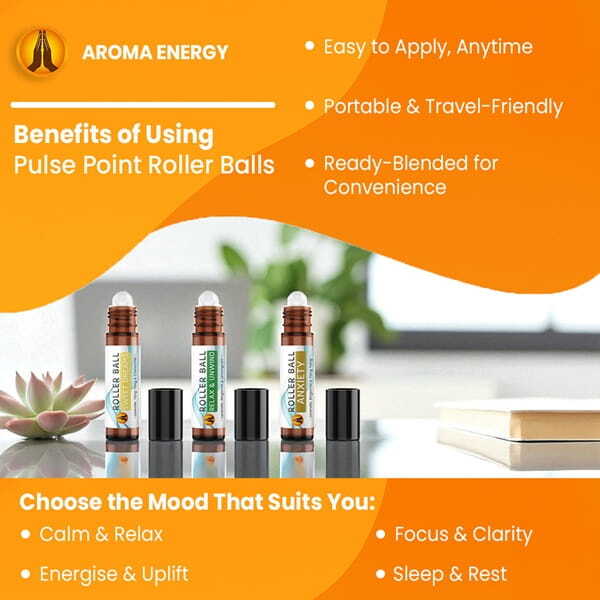 Aroma Energy essential oil pulse point roll on 10ml (British brand)