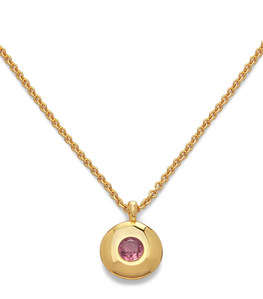 Monica Vinader March birthstone necklace pink tourmaline gold vermeil - British product