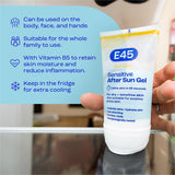 E45 Sensitive After Sun Gel 150ml, imported from the UK