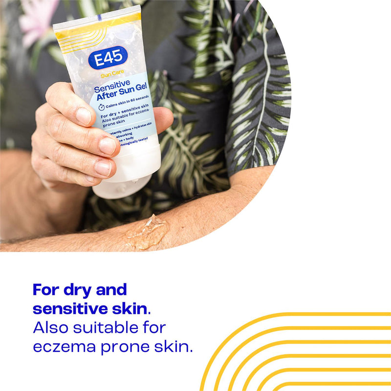 E45 Sensitive After Sun Gel 150ml, imported from the UK