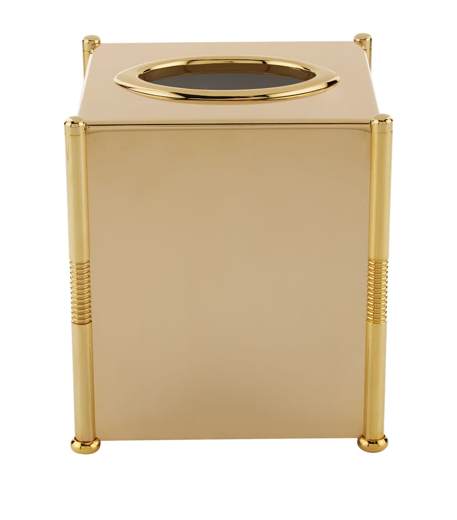 Zodiac gold-plated cylinder tissue box (British brand)