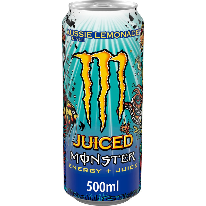 Monster Energy Drink Aussie Lemonade 12 x 500ml, imported from the UK