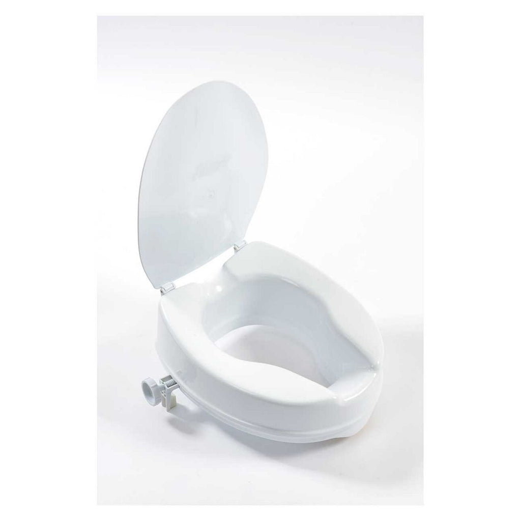 NRS Healthcare Linton Plus Raised Toilet Seat with Lid - 100mm/4Inches