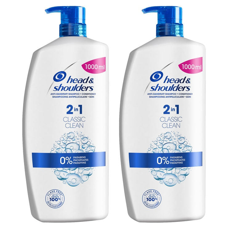 Head Shoulders 2-in-1 Classic Anti-Dandruff Shampoo and Conditioner 2 x 1L