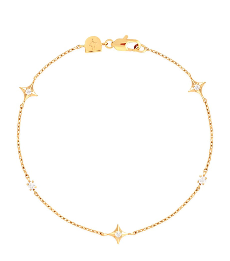 Astrid & Miyu yellow gold-plated Cosmic Star bracelet with crystal inlays, UK version