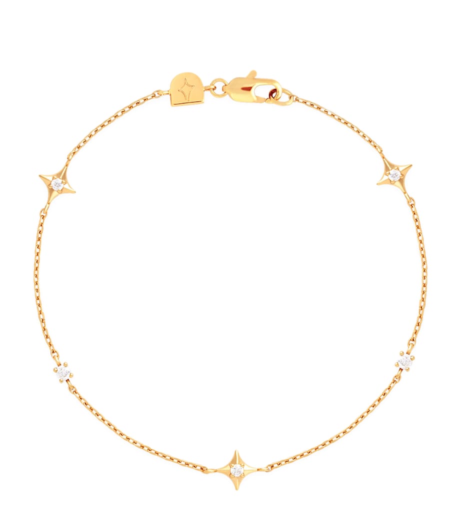 Astrid & Miyu yellow gold-plated Cosmic Star bracelet with crystal inlays, UK version