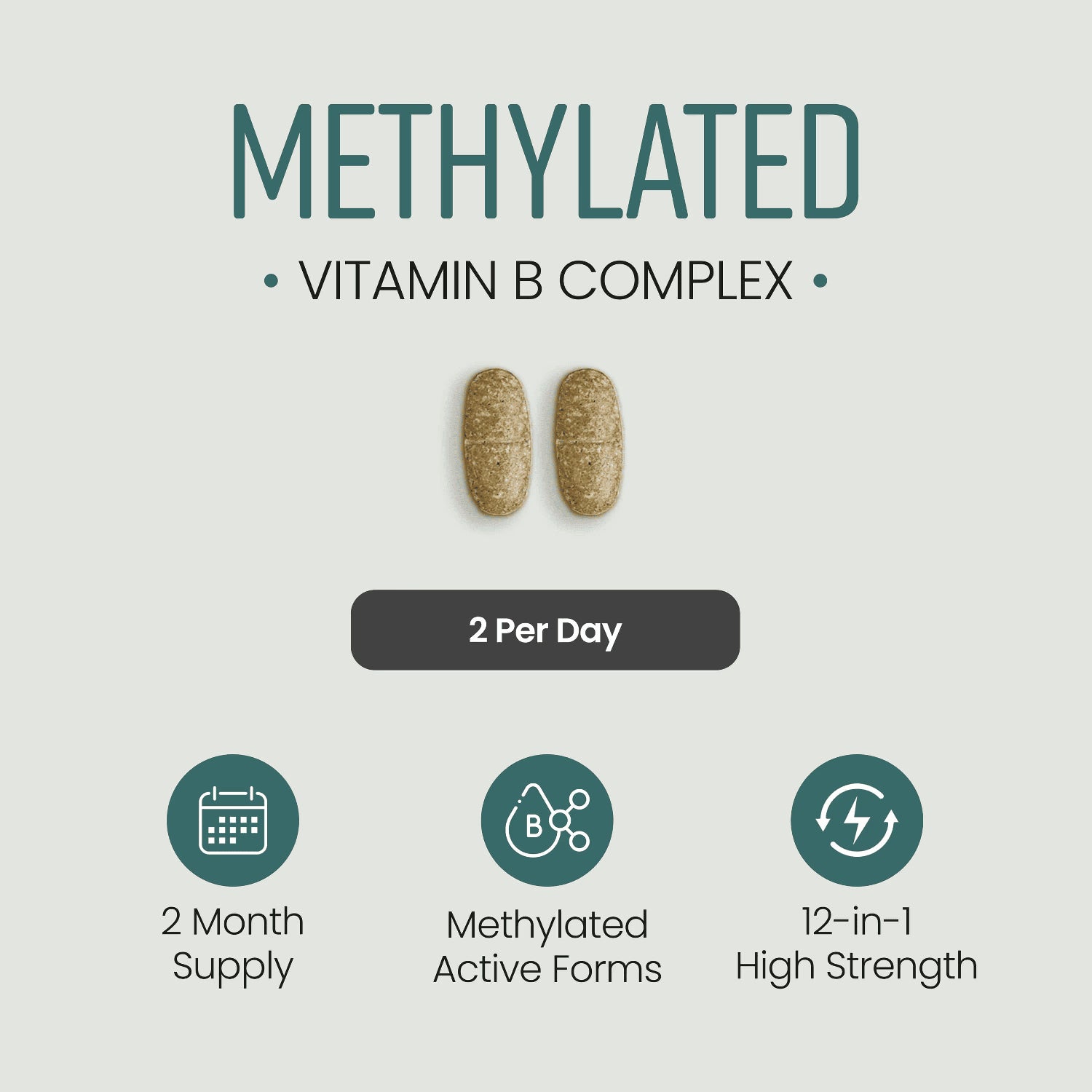 VitaBright methylated B complex with Vitamin C 120 tablets (British brand)