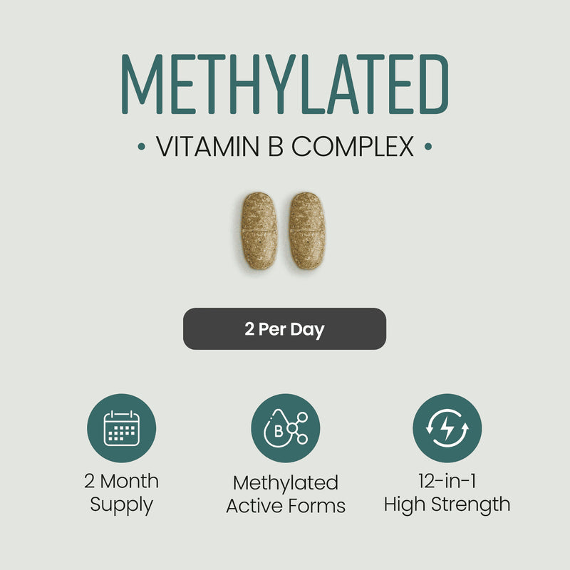 VitaBright methylated B complex with Vitamin C 120 tablets (British brand)