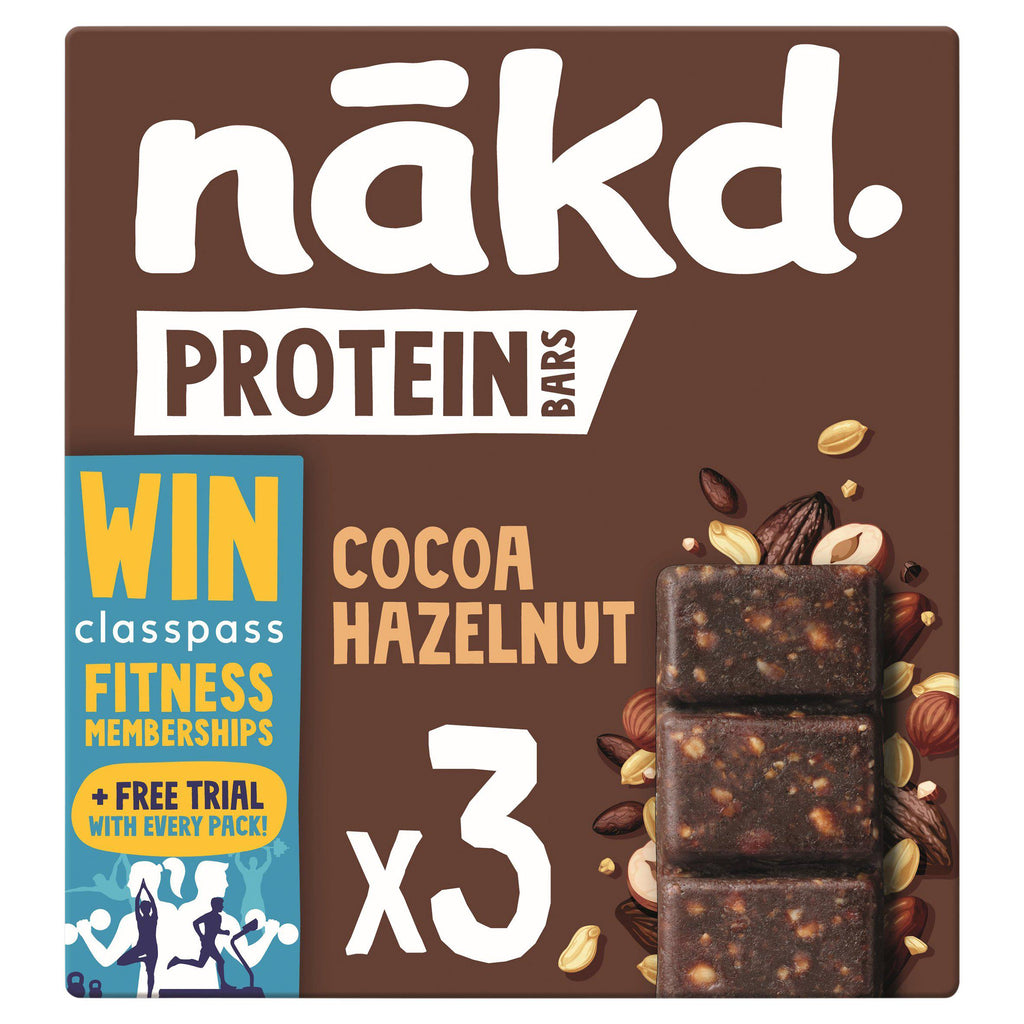 Nakd Cocoa Hazelnut Protein Bars 3x45g