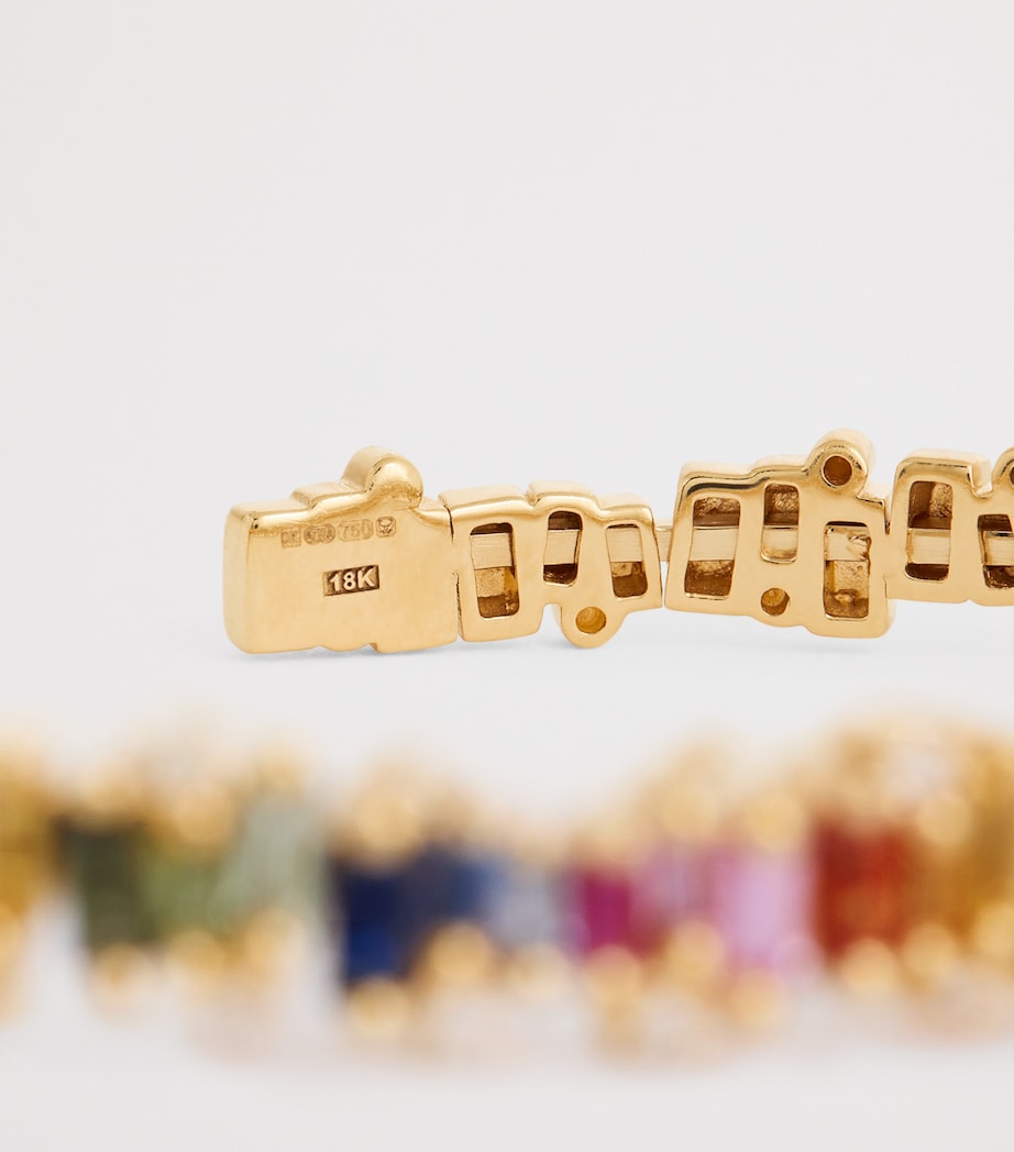 Suzanne Kalan rainbow sapphire diamond bangle (British brand)